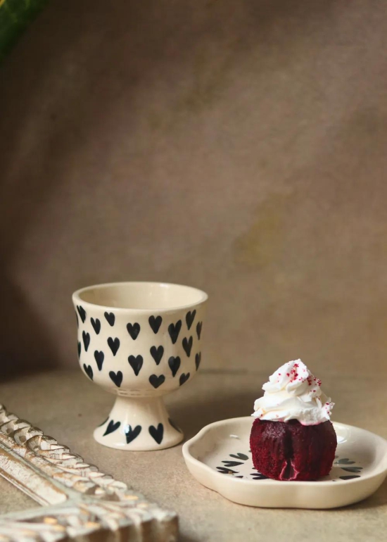 Black Heart Ice Cream Goblet-Set of four