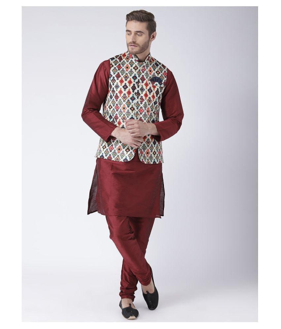 Hangup Multi Cotton Blend Nehru Jacket - None