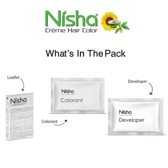 Nisha Creme Hair Color Chocolate Brown 40g Pack of 6, Permanent Hair Color for Women Men, No Ammonia, 100% Grey Coverage