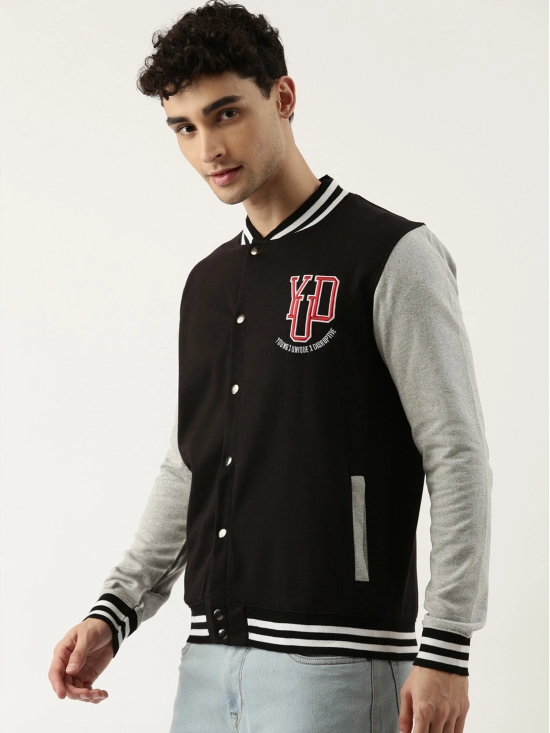 Varsity Black Grey Jacket-L / Black