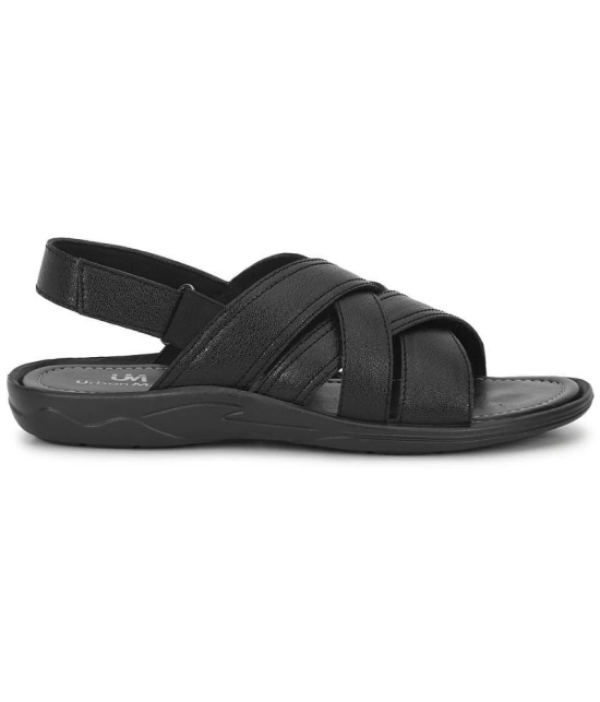 UrbanMark Men Comfortable Faux Leather Slip-On Floaters Sandals - None