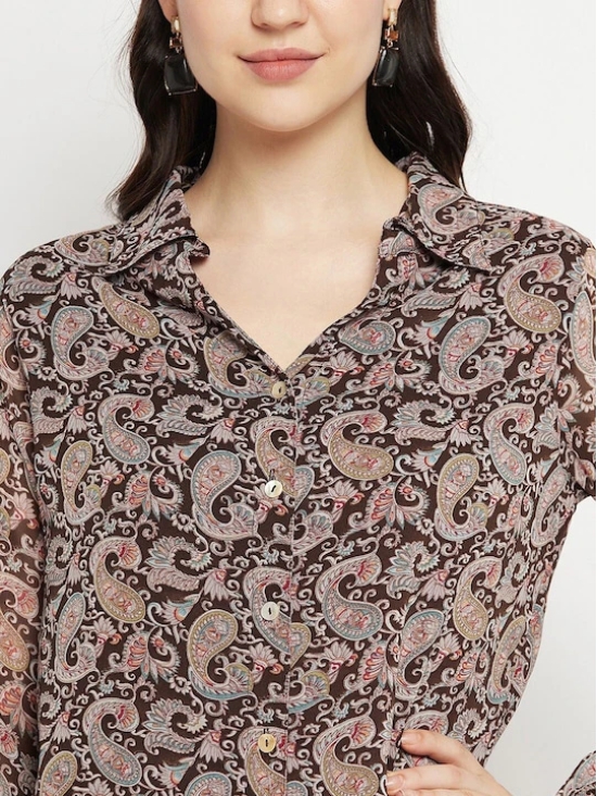 Paisley Printed Smart Opaque Georgette Casual Shirt