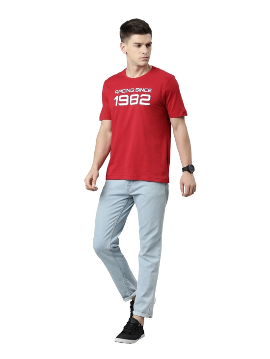 TVS Racing Round Neck T Shirts-Premium 100% Cotton Jersey, Versatile T Shirt for Men, Ideal for Gym, Casual Wear & More-Mercerised Yarn for Extra Durability-Easy to Wear & Wash