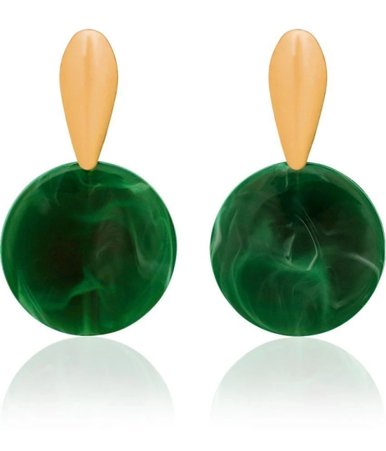 LUV FASHION Green Chandelier Earrings ( Pack of 1 ) - Green