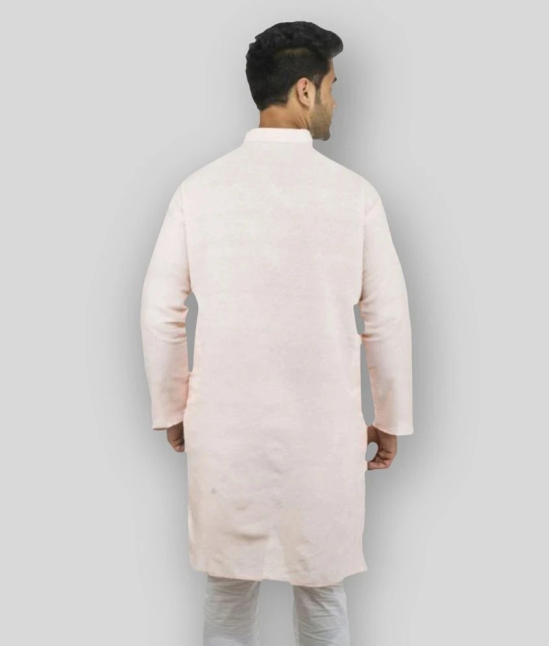 DESHBANDHU DBK Peach 100 Percent Cotton Kurta Single - None