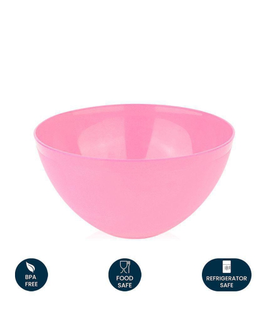 HOMETALES Multipurpose Plastic Mixing Bowl 2000ml, 1350ml, 850ml- Pink (3U) - Pink