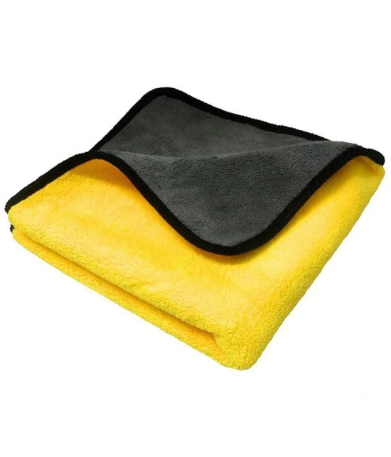 HOMETALES Yellow 600 GSM Drying Towel For Automobile ( Pack of 5 )