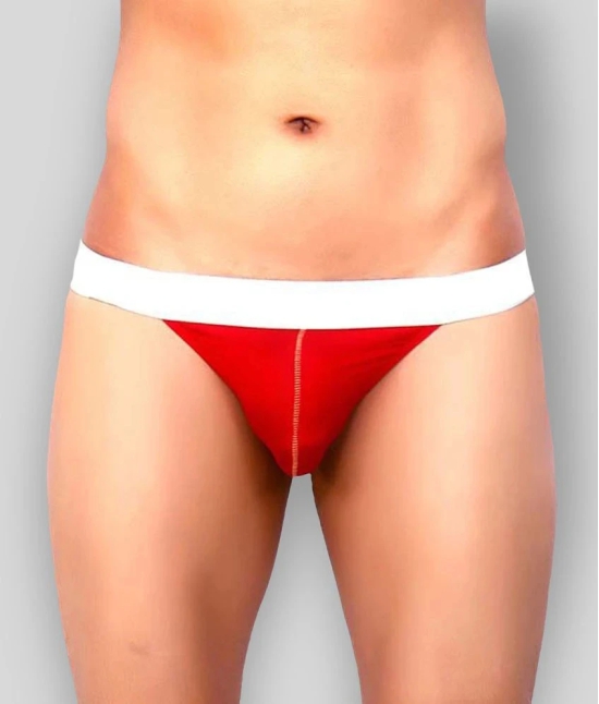 La Intimo - Red Cotton Blend Mens Thongs ( Pack of 1 ) - 70 - 75 Cms