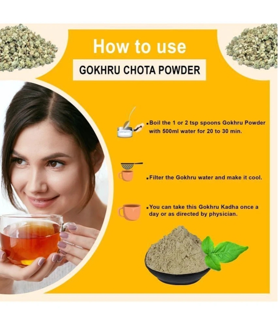 Brijbooti Gokhru Chota Seeds Powder - (1000 Gm) | Gokshura Powder | Small Caltrops