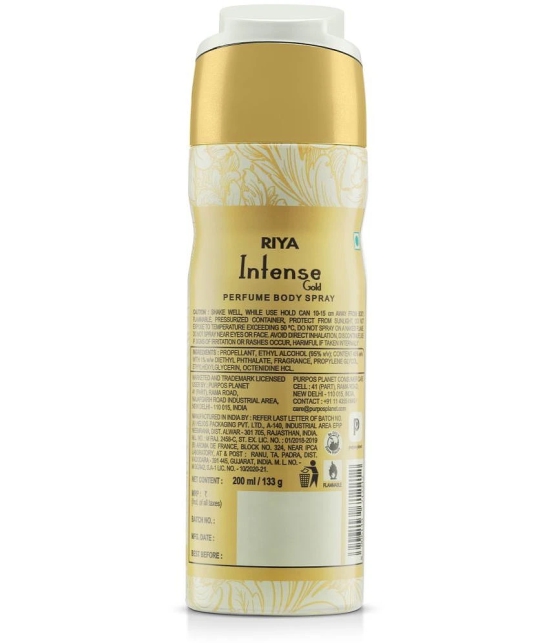 Riya Intense Gold Perfume Body Spray for Unisex 280 ml ( Pack of 2 )