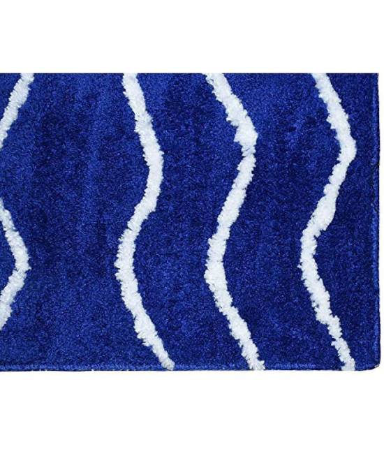 Abhikram Blue Single Anti-skid Door Mat - ( 60 X 40 cm ) - Blue