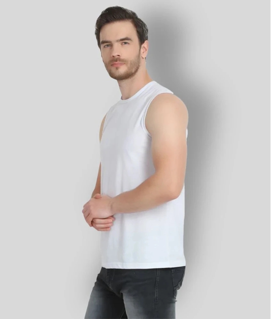 Glito - White Cotton Blend Slim Fit Mens T-Shirt ( Pack of 1 ) - None