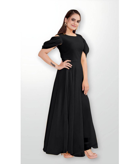 JASH CREATION - Black Georgette Women''s Gown ( Pack of 1 ) - None