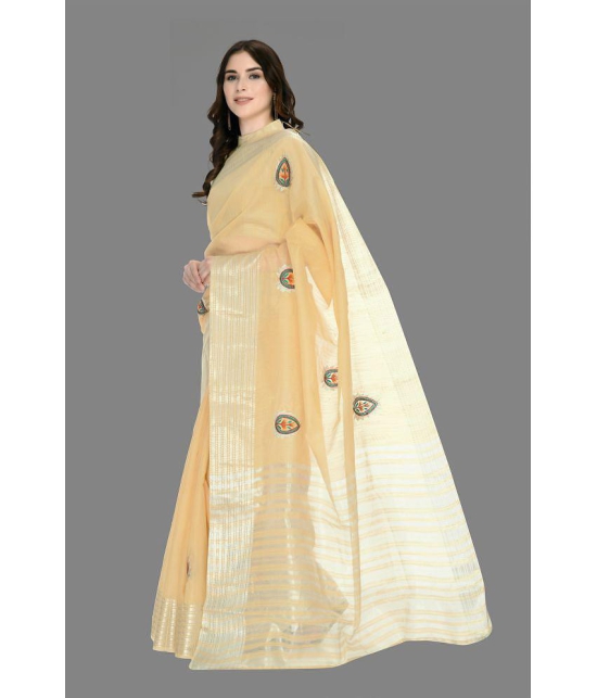 OFLINE SELCTION - Beige Silk Saree With Blouse Piece ( Pack of 1 ) - Beige