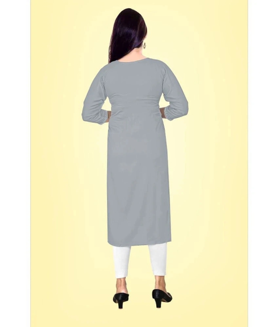 Kapadia - Grey Rayon Womens Straight Kurti ( Pack of 1 ) - None