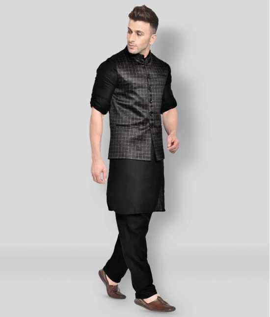 Hangup - Black Cotton Regular Fit Mens Pathani Suit ( Pack of 1 ) - None