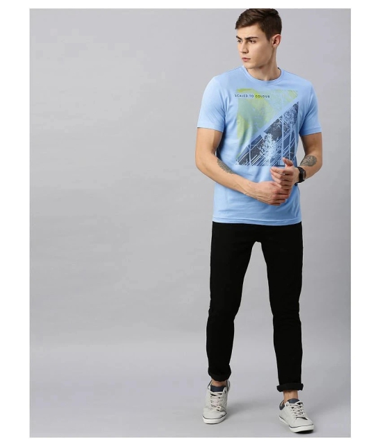 Huetrap cotton Blue Printed T-Shirt Single Pack - None