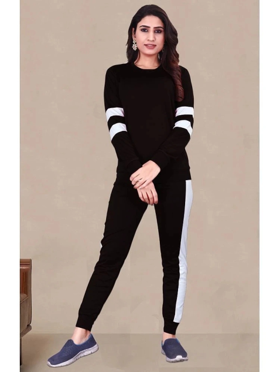 DTR FASHION Black Cotton Blend Colorblock Tracksuit - Pack of 1 - None