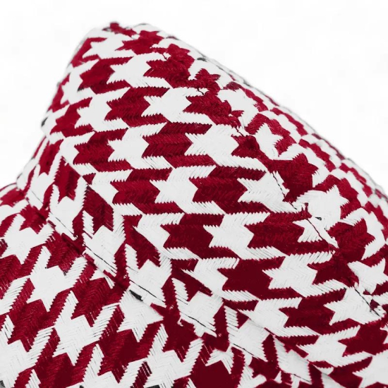 Chokore Retro Houndstooth Pattern Beret Cap (Red)