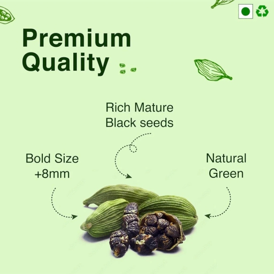 NANIHAALHari Elaichi - Green Cardamom - Authentic Indian Spice - Bold Flavor & Fresh Aroma - Perfect For Tea, Desserts & Curry - Whole Spices | 50 gm