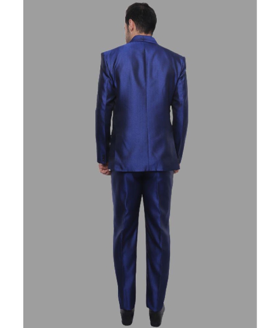 DKGF Fashion - Blue Polyester Regular Fit Mens 2 Piece Suit ( Pack of 1 ) - None