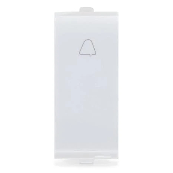 CONA 14011 Platinum Bell Push Modular Switch 10A White with Blue LED Indicator, Single |Door Bell|Electric Switches|ISI Marked Bell Switch for Home, Office, Shop,etc