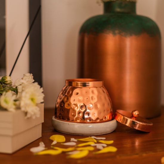 Hammered Copper Jar Candle