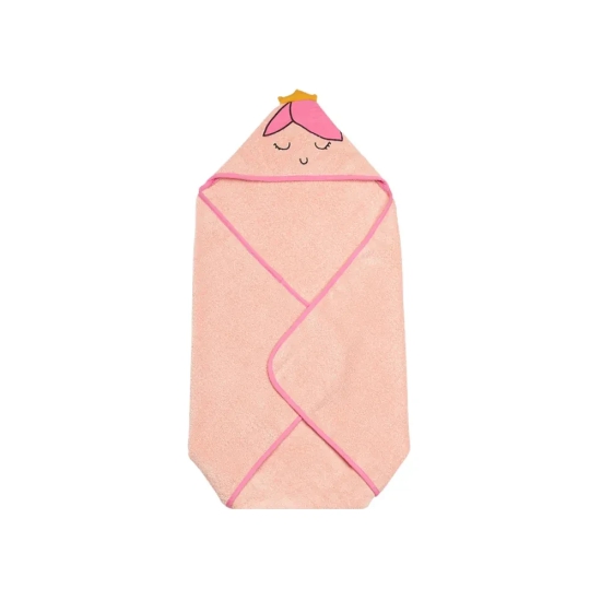 100% Terry Cotton Baby Hooded Towel Pink