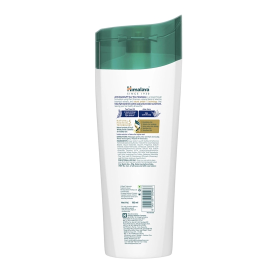 Himalaya Anti-Dandruff Shampoo - With Tea Tree Oil, Aloe Vera, For All Hair Types, 180 Ml