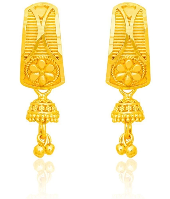 LUV FASHION Golden Drop Earrings ( Pack of 1 ) - Golden