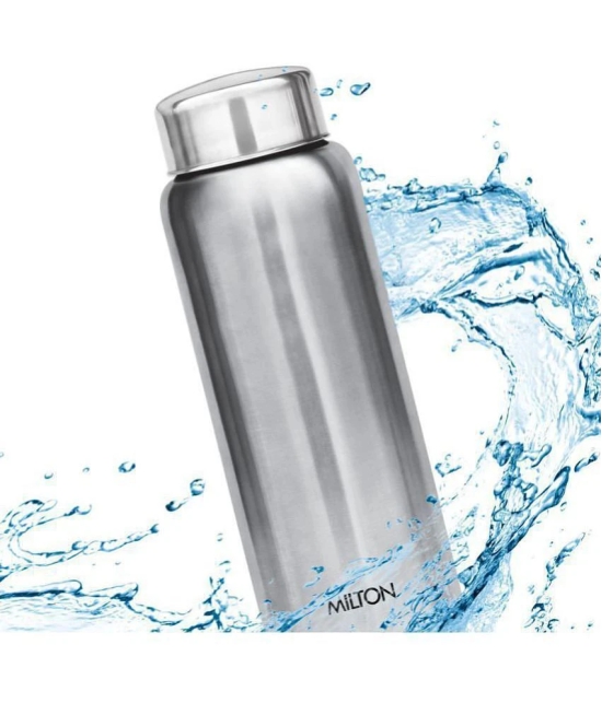 Milton Aqua 750 Stainless Steel Water Bottle, Set of 2, 750 ml Each, Silver - Silver