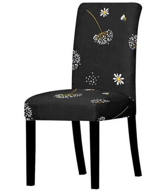 House Of Quirk 1 Seater Polyester Chair Cover ( Pack of 4 ) - Black