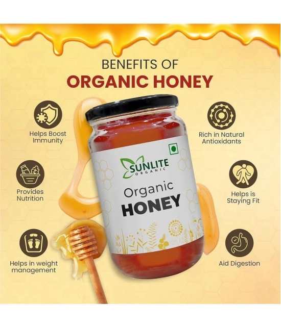 Sunlite Organic 100% Pure Organic Wildflower Honey Raw Unprocessed 1000 g