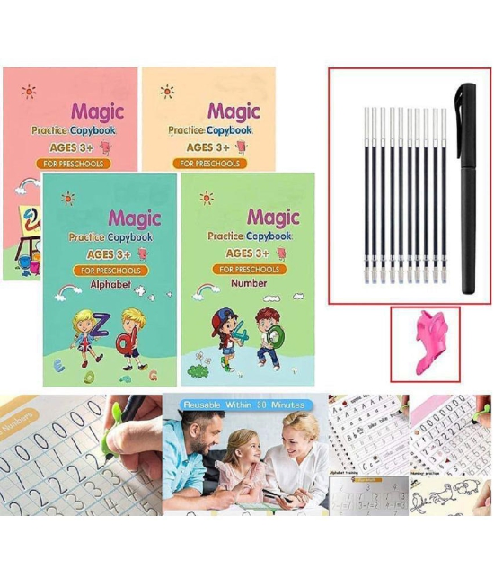 Sank Magic Practice Copybook, Number Tracing Book for Preschoolers with Pen, Magic Calligraphy Copybook Set Practical