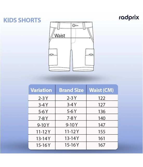 Radprix - Blue Cotton Boys Shorts ( Pack of 1 ) - None