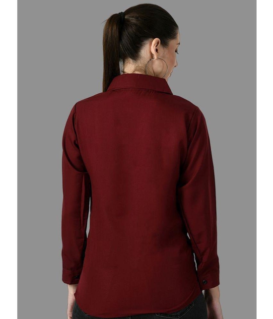 DKGF Fashion - Maroon Crepe Womens Shirt Style Top ( Pack of 1 ) - None