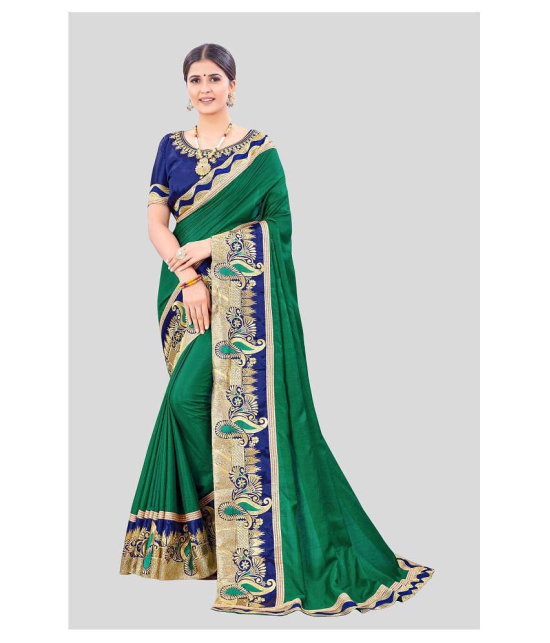 offline selection Green Dola Silk Saree - Single