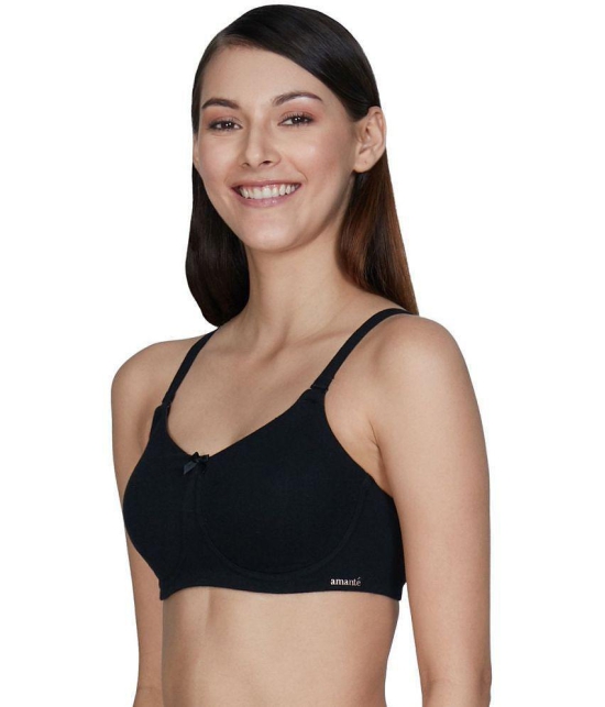 Amante Cotton T-Shirt Bra - Black Single - 36C