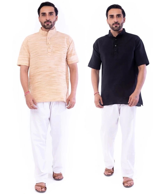 DESHBANDHU DBK - Muticolor Cotton Mens Regular Kurta ( Pack of 2 ) - None