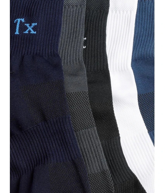 Texlon Cotton Mens Self Design Multicolor Mid Length Socks ( Pack of 5 ) - Multicolor