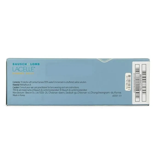 Bausch & Lomb Lacelle Daimond Daily Disposable Colour Contact Lenses (Pack Of 10) (0.00, D-Aqua)-Sapphire blue