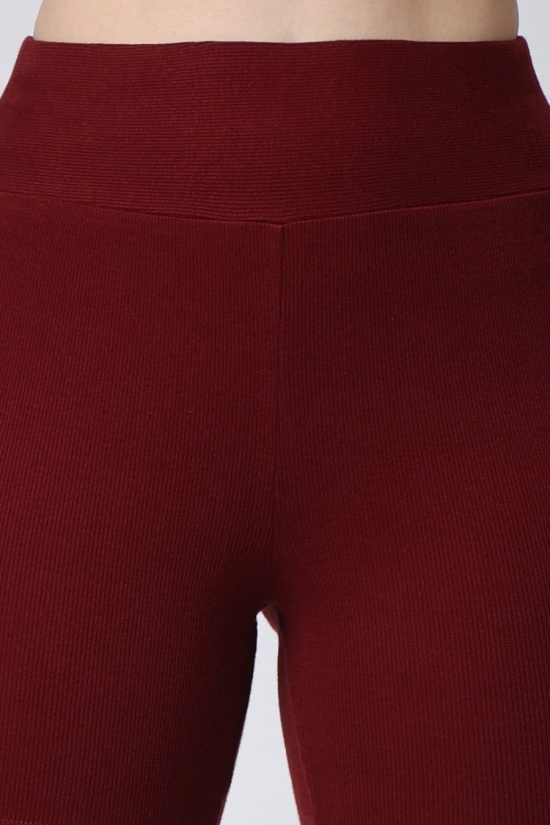 Womens Maroon High Waist Shorts Sports Wear-XL / Maroon