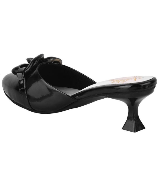 Shoetopia Black Women''s Mules Heels - None