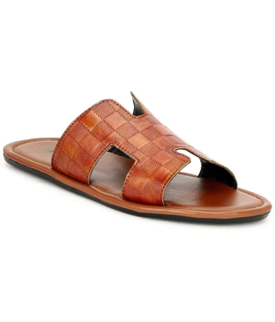 Buxton Tan Mens Leather Slipper - None