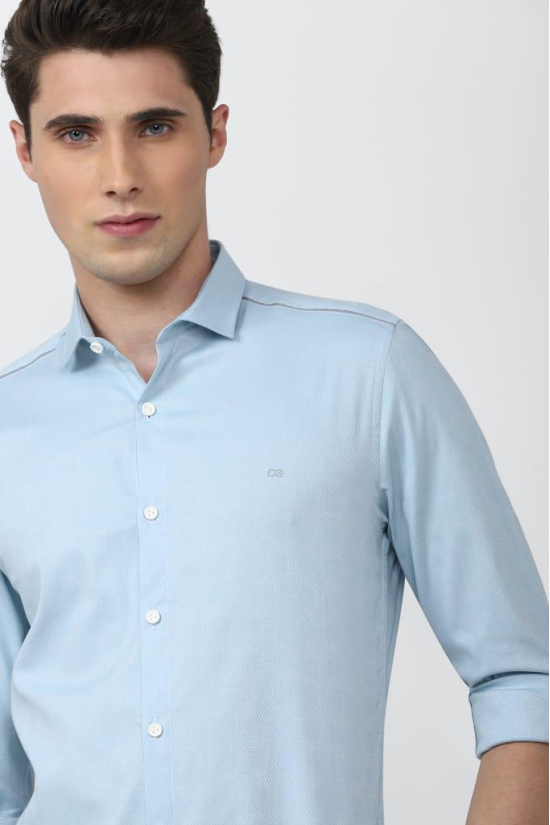 Men Blue Athletic Fit Formal Full Sleeves Formal Shirt