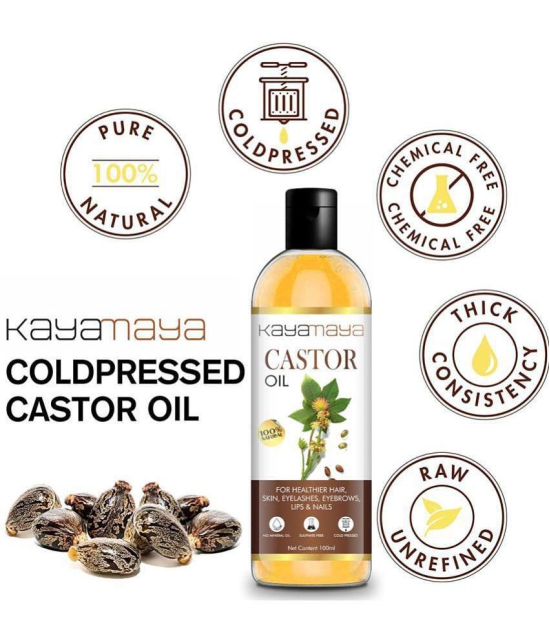 Kayamaya Premium Cold Pressed Castor Oil for Skin and Hair Oil 100 mL Pack of 2