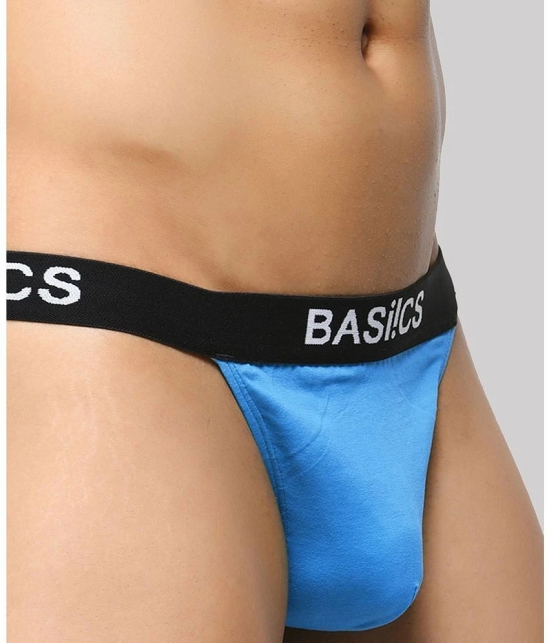 BASIICS By La Intimo - Blue BCSTH01 Spandex Mens Thongs ( Pack of 1 ) - None