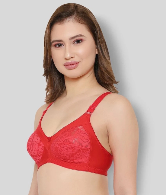 KYODO - Red Cotton Blend Non - Padded Womens Everyday Bra ( Pack of 1 ) - 32B