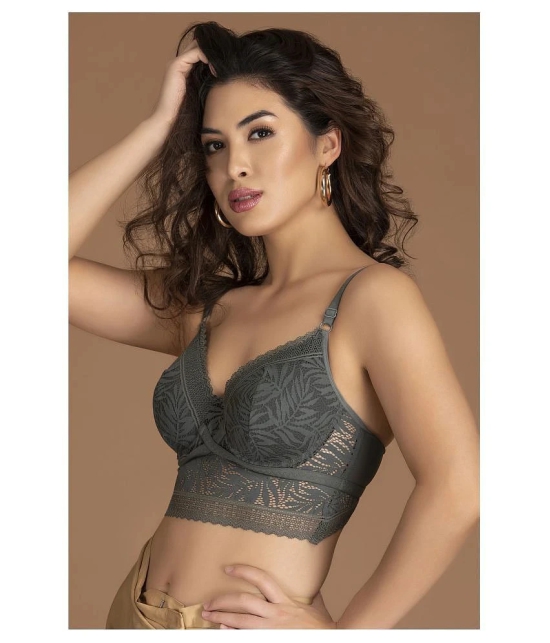 Clovia Lace Bralette - Green - 38B