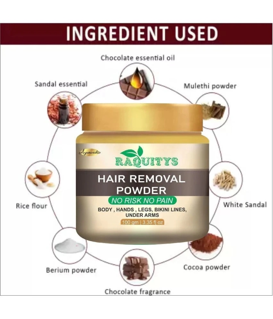 RAQUITYS Hair Removal Powder Three in one Use For Powder D-Tan Skin 200GM